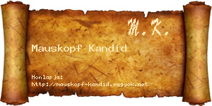 Mauskopf Kandid névjegykártya